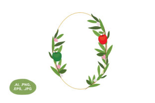 Botanical and Geometric Floral Oval Border: A Versatile Design Asset