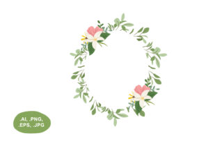 Botanical Floral Oval Frame: Versatile Design Assets