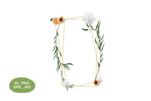 Botanical & Geometric Angled Rectangle Borders