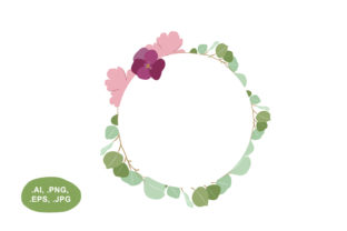 Botanical Magenta Floral Circle Frame Guide