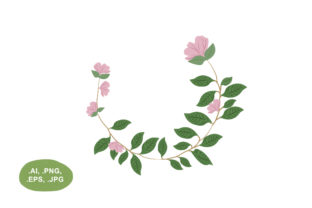 Botanical Pink Floral Open Round Border