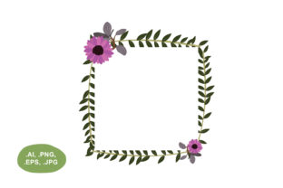 Botanical Purple Floral Square Frame Design Guide