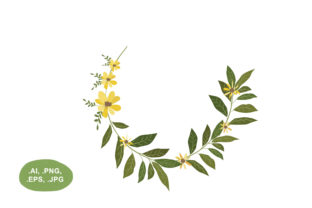 Botanical Yellow Floral Open Round Border Guide