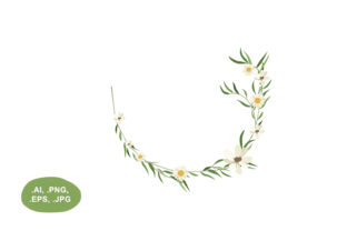 Elevating Design Projects with a Delicate Botanical White Floral Open Round Border