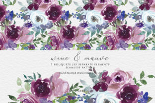Elevating Digital Design with Wine and Mauve Watercolor Floral Assets