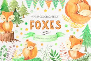 Evaluating the Watercolor Cute Foxes and Floral Set for Design Projects