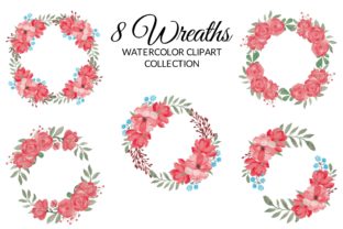 Red Rose Floral Watercolor Clipart Set: Elevating Design Projects with Hand-Painted Elegance