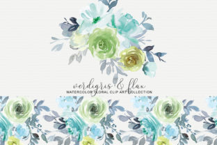 Welcome to Verdigris Flax: Elevating Design with Soft Floral Clipart